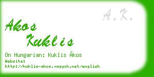 akos kuklis business card