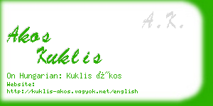 akos kuklis business card